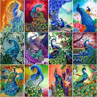 new 5d diy diamond painting peacock diamond embroidery animal cross stitch full square round drill crafts home decor manual gift