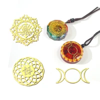 2022 new tower metal orgonite copper sticker for diy resin craft jewelry making tools chakra geometric filler