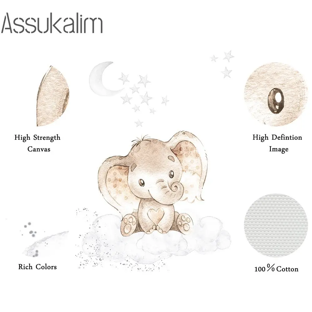 Настенные постеры в виде льва и слона Картина на холсте с африканскими животными