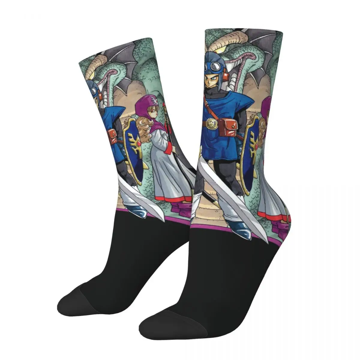 

Носки Chracters Crazy мужские в стиле ретро, унисекс, с принтом дракона, в уличном стиле, с принтом, веселые Короткие