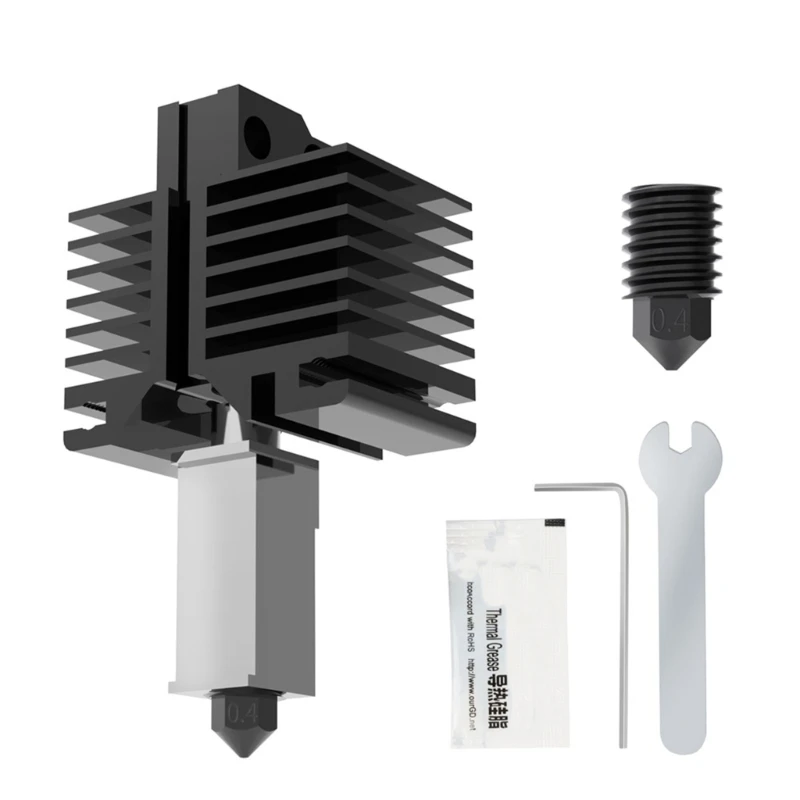 

500C High Temperature Upgraded Hotend with Plated Copper Heater Block Heatbreak, Hardened Steel Nozzle
