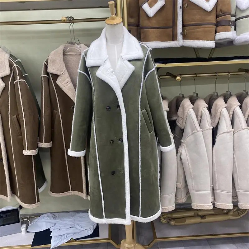 

Женская зимняя куртка из искусственной кожи, с длинным рукавом