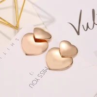 heart shaped earrings for women statement vintage geometric gold color dangle drop earrings 2020 female wedding fashion jewelry