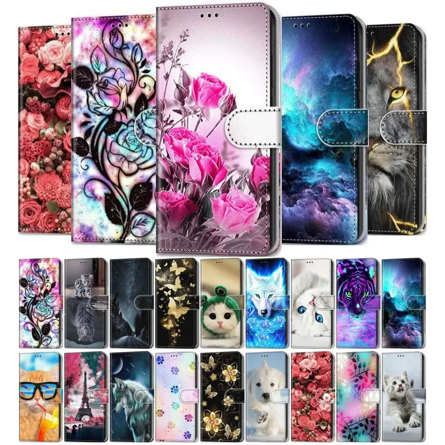 

Flip Phone Case For Motorola Moto G9 E 2020 G7 G8 E4 E5 E7 Plus G6 Play G10 G20 G30 One Macro Card Wallet Protect Cover D08F