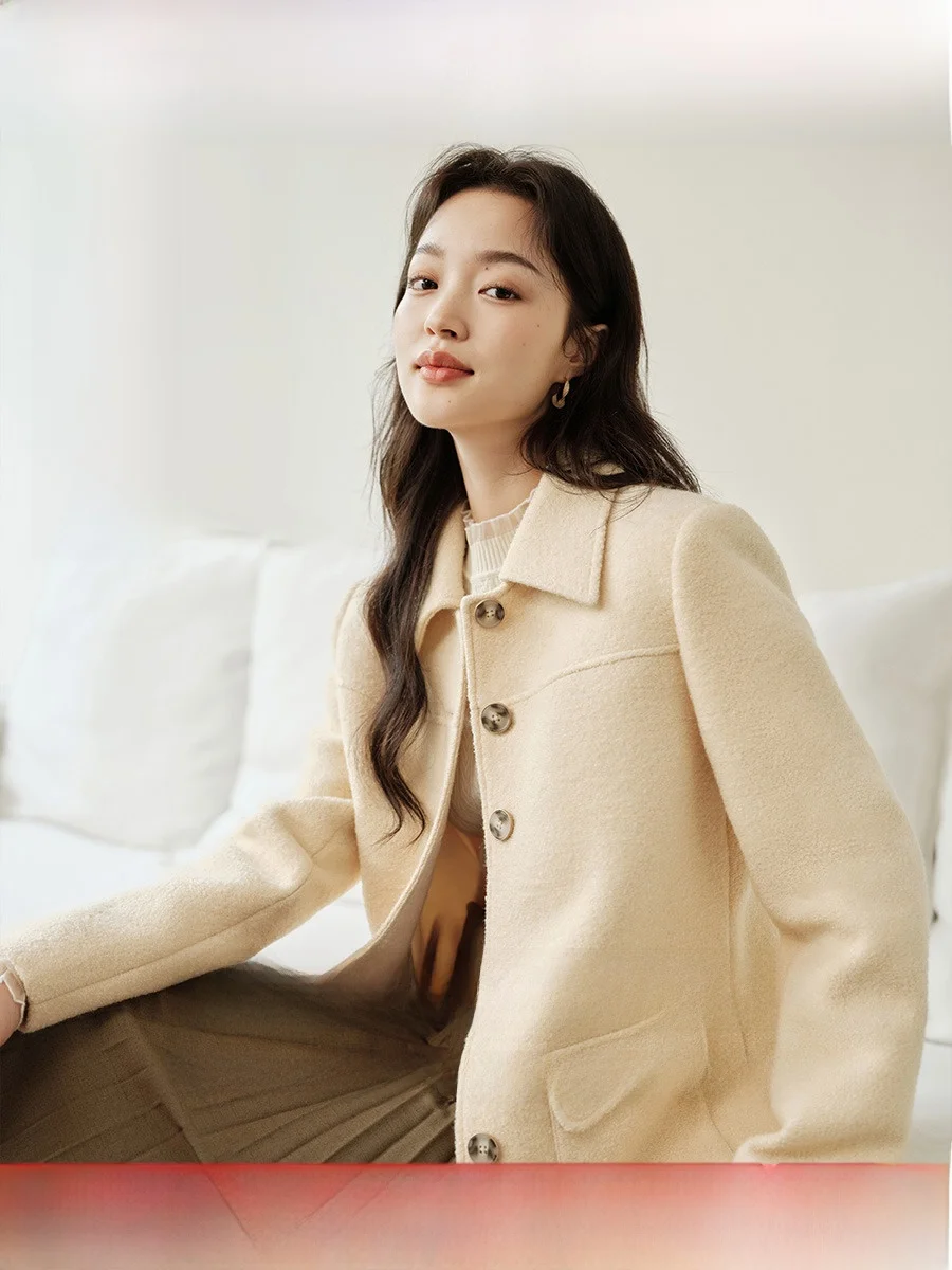 Inman шерстяная пряжа с петлями тканевое короткое пальто для женщин весна 2024 новый