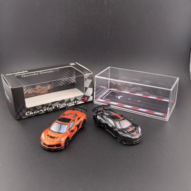 Фото В наличии: 1:64 c8 zr1, реалистичная миниатюрная модель автомобиля из литого сплава с резиновыми шинами, креативный декоративный предмет, праздничный сувенир. №1