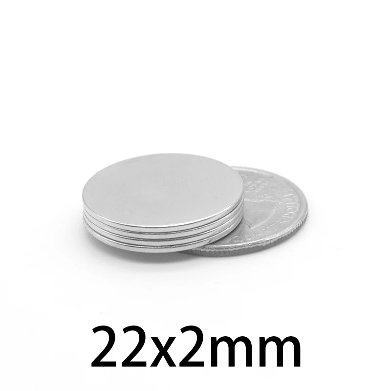

5/10/15/20/30/50PCS 22x2 mm Round Search Magnet 22mm X 2mm Disc Rare Earth Neodymium Magnet N35 Permanent Magnet Srtong 22*2 mm