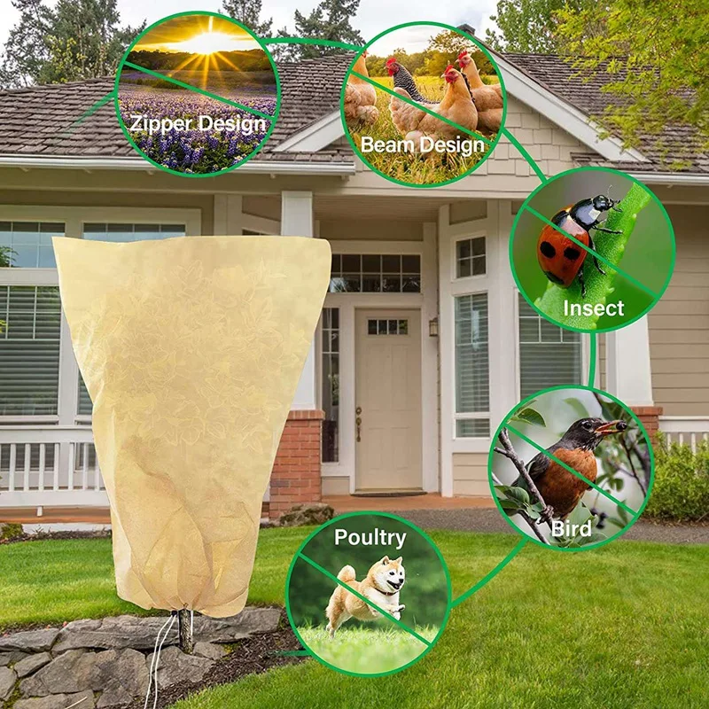 

Plant Cover Freeze Protection - 1.85Oz(47 X 31Inch),Reusable Degradable Plant Frost Protection Bags, Tree Cover 2 Pack