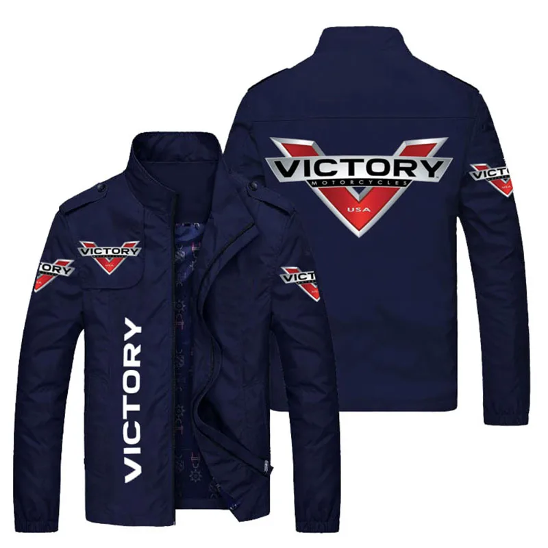 Victory Motorcycles Men Fashion Jacket Men New Casual Windbreaker Bomber Jacket Coats Men  Spring Autumn Outdoor f Slim Jackets