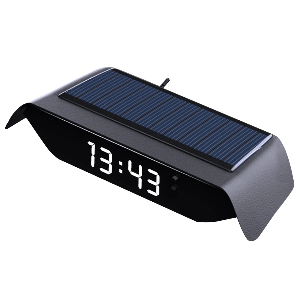 

Car Clock Car Digital Clocks With Thermometer With Date Time Temperature Solar Powered USB Charged Universal Wireless Car HUD