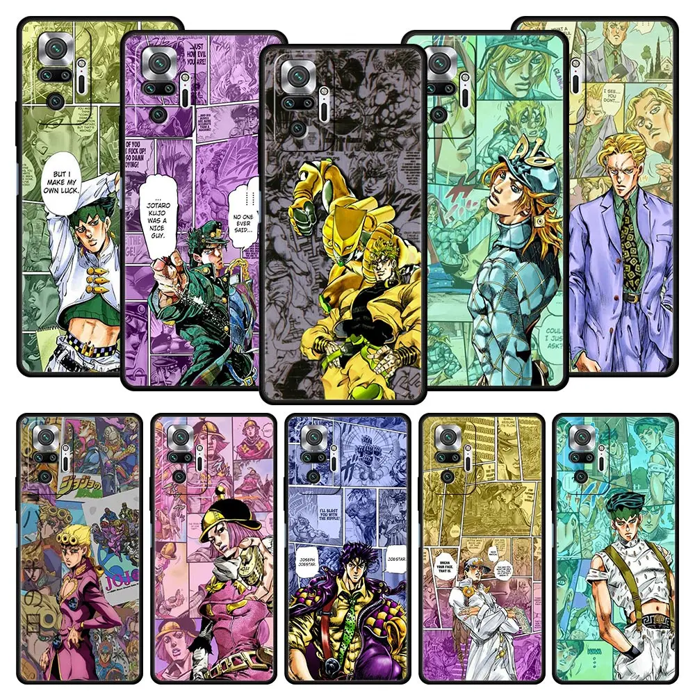 

Anime JoJo Bizarre Adventur Phone Case For Xiaomi Redmi Note 12 11 10 9 9T 8 7 9s Pro Plus K50 K40 Gaming 10C 9C 9A Cover Shell