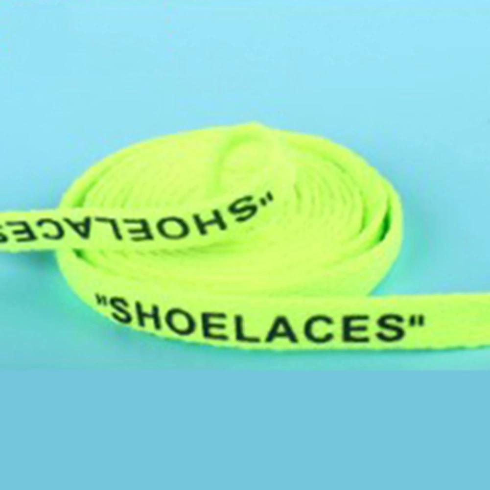 1 Pair 120cm  New Letter Printed Laces 0.8cm Width Canvas Sneakers Shoelace Polyester Flat Rope Shoe Laces Sport Running Strings