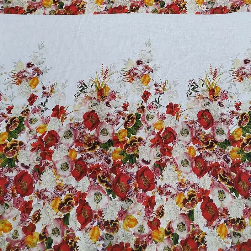 

23 Летняя мода 100 см позиционирование растений цветочный принт Высококачественная Женская одежда из чистой льняной ткани «сделай сам» аксессуары ручной работы