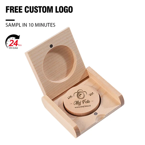 USB3.0 Круглый деревянный флэш-накопитель USB 3.0 128 ГБ Бесплатный индивидуальный логотип Memory Stick 64 ГБ подарок Pen Drive 32 ГБ Деревянная коробка Pendrive
