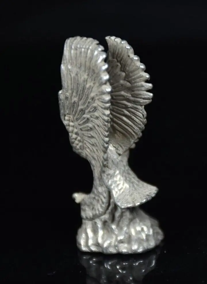 5 2 см Старые китайские Miao серебряные фэн-шуй ястреб разнообразные крылья