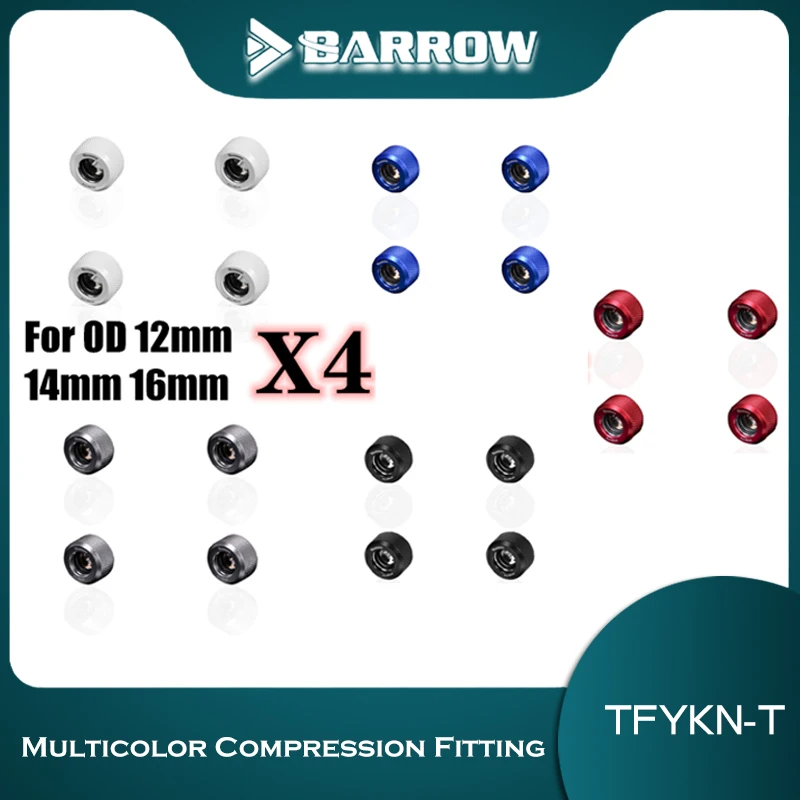 4 шт. Barrow od 14 мм 16 G1/4 '' жесткие трубки фитинги для жестких труб компрессионные
