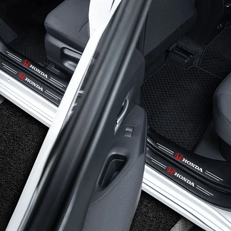 Фото Защитная наклейка из углеродного волокна на порог двери автомобиля для Honda FIT Insight Vezel Civic CRV Accord CRZ CRX Jazz HRV Stepwgn Pilot Odyssey №3