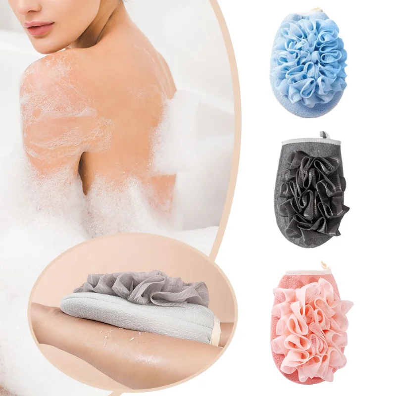 2 In1 Body Exfoliating Scrubber Gloves Shower Flower Bathroom Shower Ball Body Scrubber Bath Sponge Towel Bathroom Tool