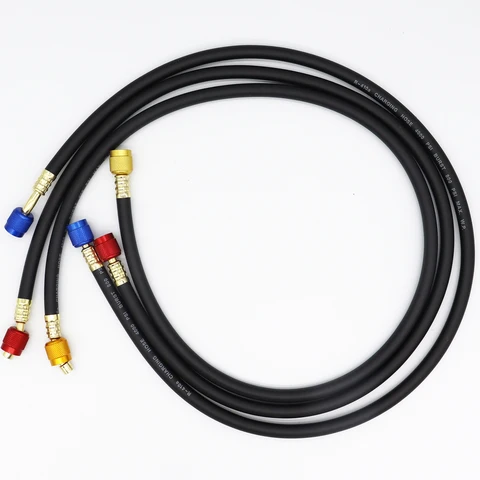 Заряжающий шланг переменного тока R410A, 1/4 дюйма, набор SAE, 800 фунтов на кв. дюйм для шлангов холодильного охлаждения HVAC R134A R32, инструмент для зарядки холодильника