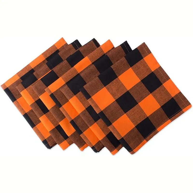 

Клетчатые столовые салфетки на Хэллоуин, набор из 6 штук