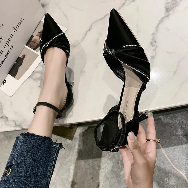 

Shoes Women Pumps High Heels Shoes Women Pu Leather Shoes Women Heels Bow-knot Ladies Shoes Summer Women Sandals 2022