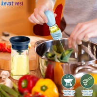 180 ml kitchen oil dispenser with brush silicone squeeze oil bottle baking barbecue oil brush for pastry steak baking bbq tool