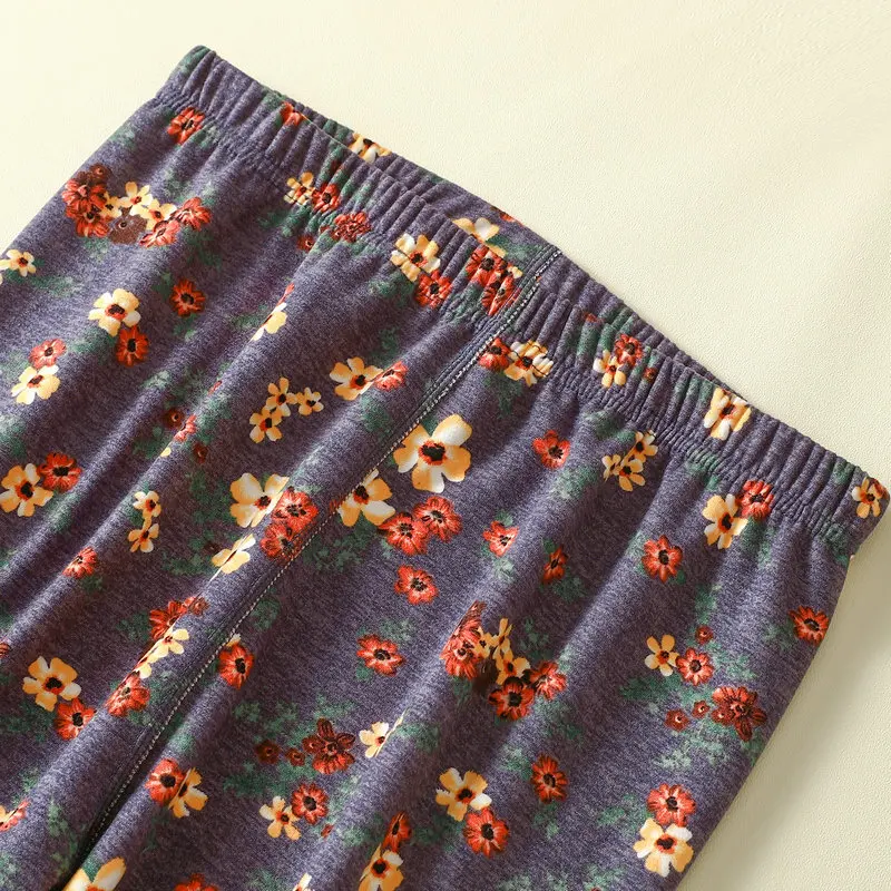 Осенне-зимние Пижамные брюки 2024 одежда для сна с цветочным принтом и эластичным