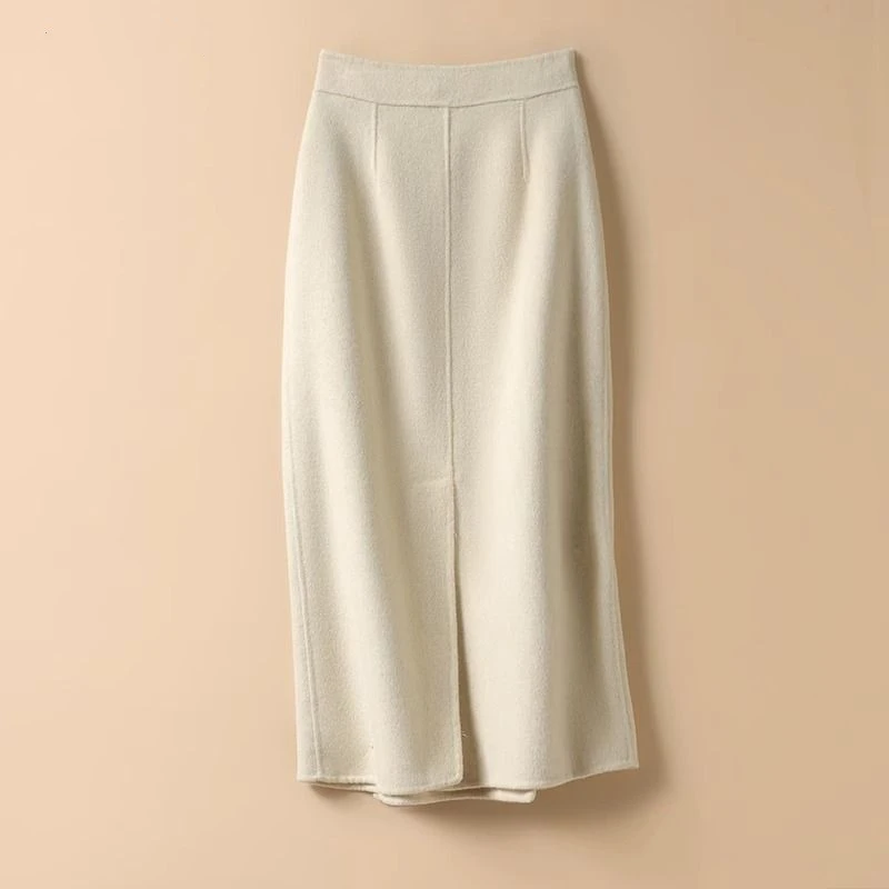 Женская трикотажная сумка средней длины однотонная трапециевидная юбка с