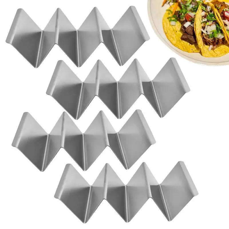 

Taco Shell Holder Set Of 4 Stainless Steel Tortilla Stand Taco Rack Tray Style Taco Plates Oven Safe For Baking Dishwasher And