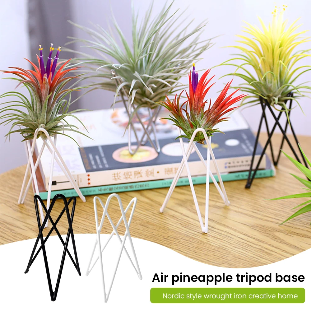 

Plant Stands Indoor Geometric Tripod Hollow Metal Wire Flower Pot Base Bracket Potted Plants Display Desktop Decoration Home
