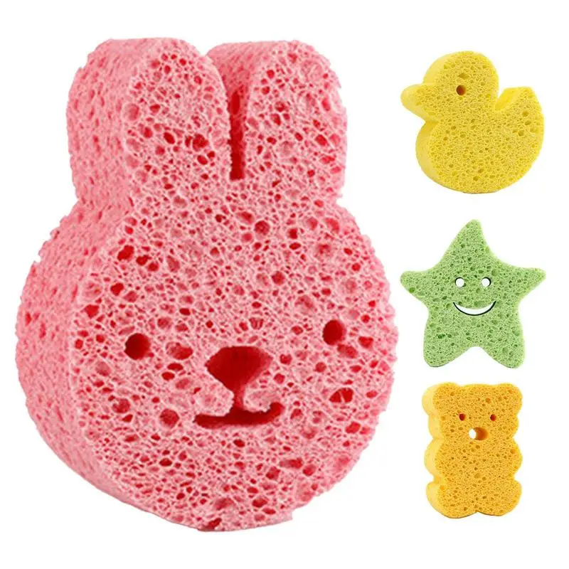 

Natural Body Sponge Soft Body Scrubbing Sponge For Kids Cute Shape Gentle Toddler Bath Natural Cleansing Sponge For Kids Girls