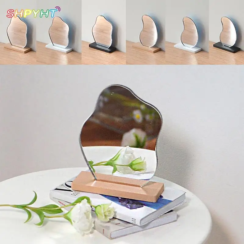 

1:12 Dollhouse Miniature Mirror Desktop Mirror Dressing Mirror Makeup Mirror Room Decor Toy Doll House Accessories 1PCS