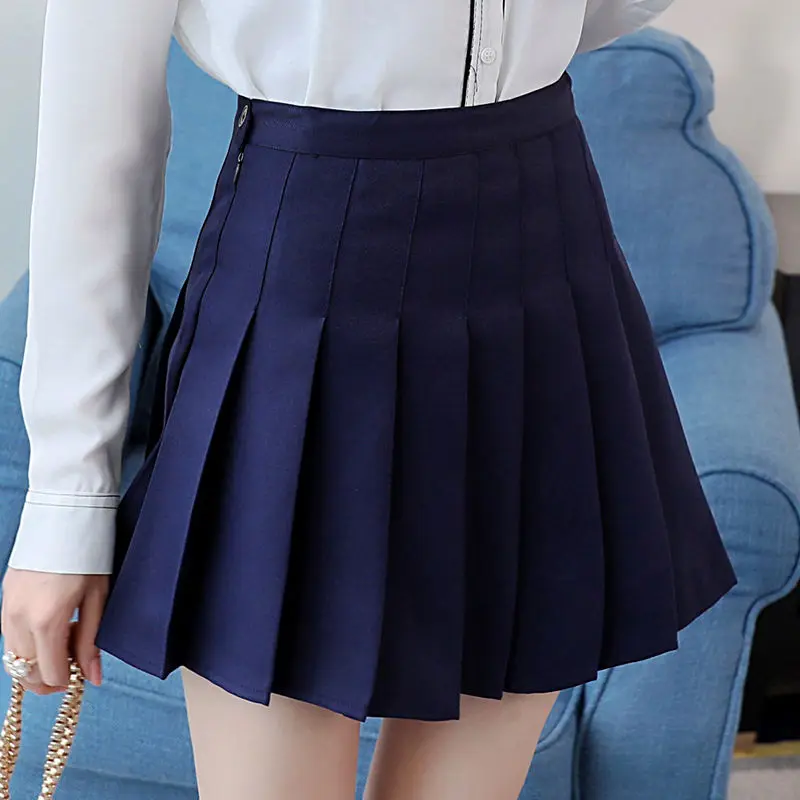 

Женская короткая юбка в студенческом стиле, Корейская трапециевидная юбка на весну и лето, клетчатая юбка с высокой талией, облегающая плиссированная юбка