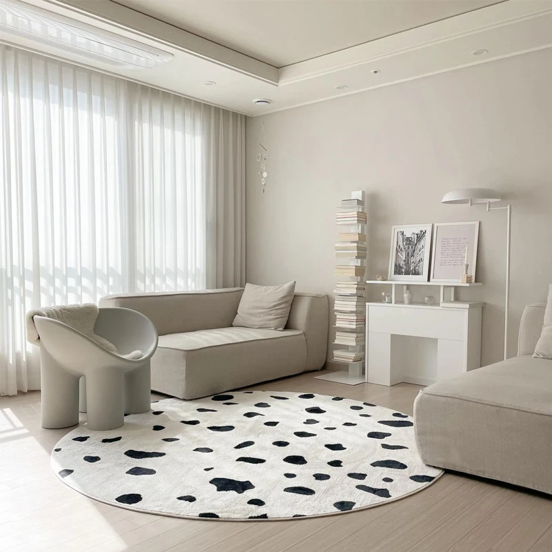

Modern Fashion Fluffy and Soft Round Living Room Large Area Carpet Children's Room Plush Color Bedroom Thickening Decorative Rug