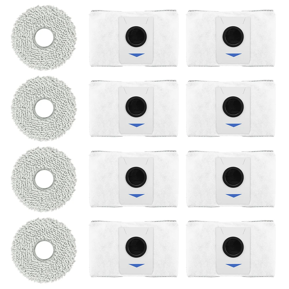 

8pcs Vacuum Dust Bag & 4pcs Mopping Cloth Set For Ecovacs For Deebot T20 Omni/X1 Omni Vacuum Cleaners Spare Part Accessories