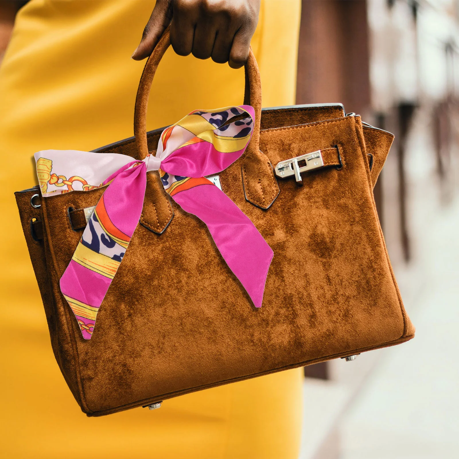 16 шт. сумка шелковый шарф с принтом головной платок маленькая атласная шаль