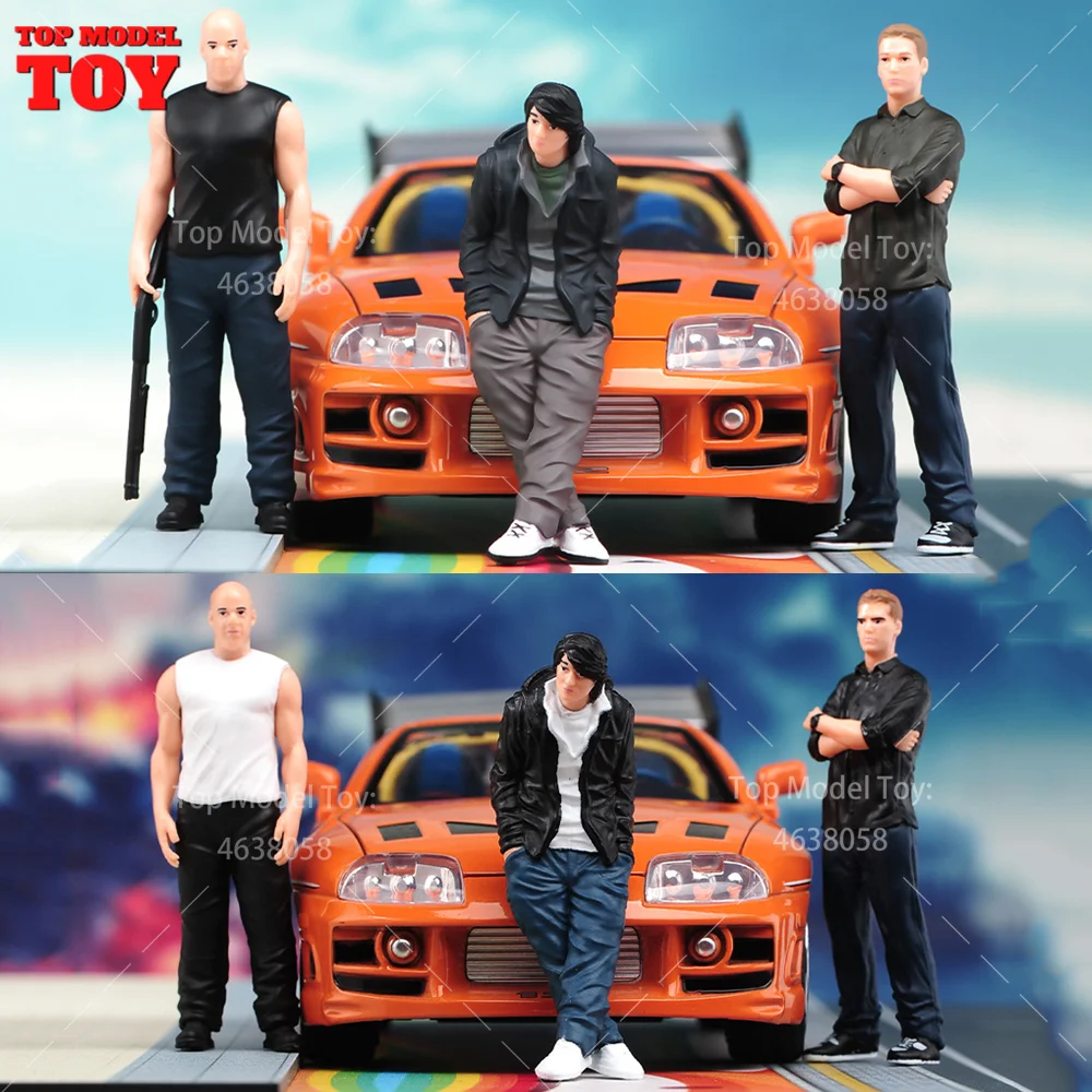 Окрашенные миниатюры 1/24 Paul Walker Dom Gal Gadot мужская сцена фигурка ношение лица модель