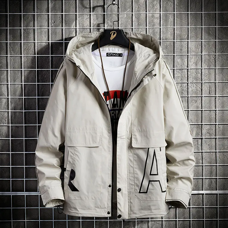 

Spring and autumn jacket slim casual hooded trend loose men's clothing
