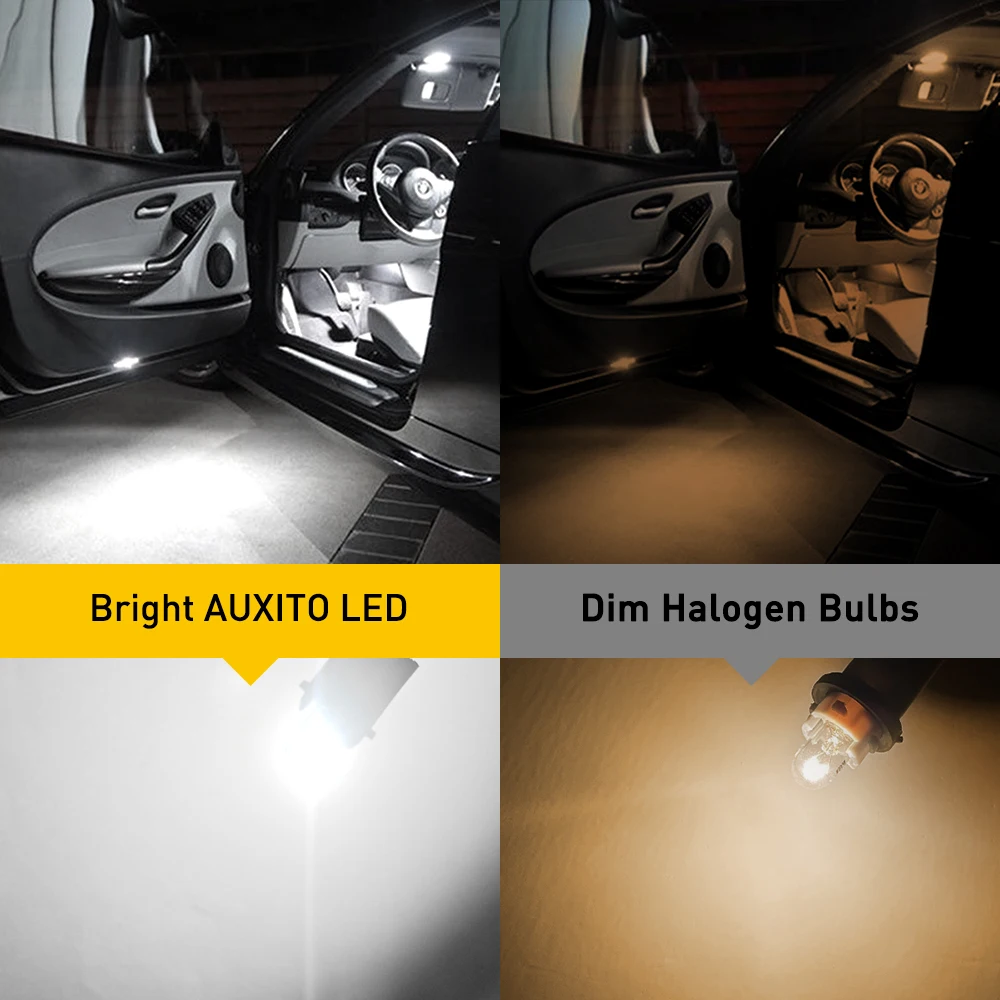Фото AUXITO 10 шт. W5W Led Canbus T10 5W5 194 501 Светодиодные лампы без ошибок 168 Автомобильный внутренний купольный светильник для чтения карт 6500K Белый №2