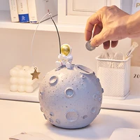 astronaut piggy bank home decoration accessories modern resin cosmonaut model figurines money box childrens christmas gifts