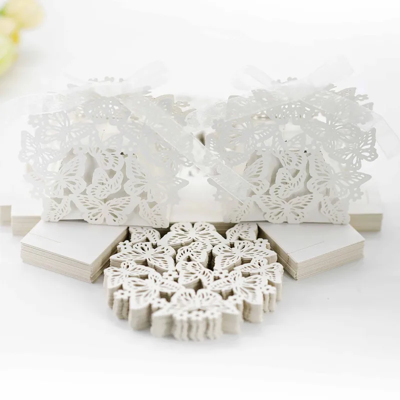 

5/10pcs New Arrival Butterfly Wedding Dragees Box Hollow Candy Gift Packaging Chocolate Packaging Box Event Party Supplies