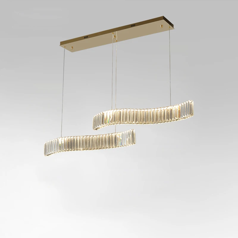 

Moonriver Lighting Modern Luxury Chandelier Living Room Dining Table Pendant Lights Crystal LED Hanging Lamp for Home Room Decor