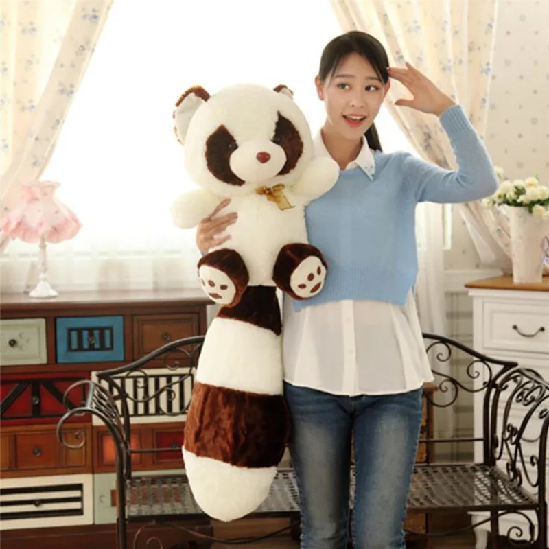 Симпатичная плюшевая игрушка с длинным хвостом енот детский игровой мат мягкая