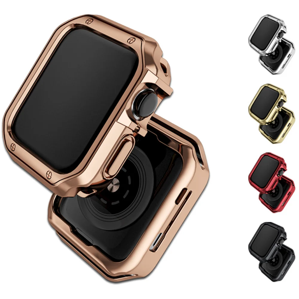 

TUP Watch Case for Apple Watch 38mm 42mm Shell Plating Elasticity Protective Case For applewatch Series 7 6 5 4 iWatch 40mm 44mm