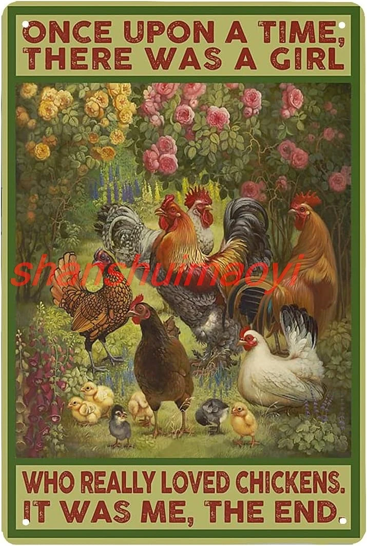 Металлическая табличка Awoldwide Chicken Loves