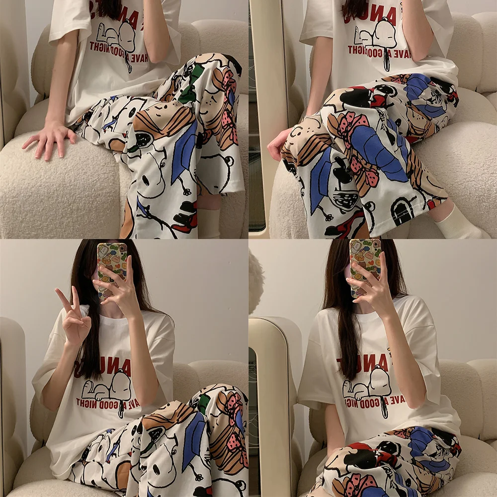 Пижама с героями мультфильмов милая девочка кавайные летние длинные брюки