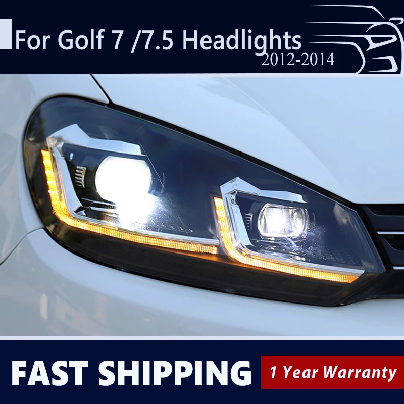 

Стайлинг автомобиля для Golf 7 MK7 GTI светодиодный передние фары 2013-2017 фары для Golf 7 MK7 GTI DRL сигнал поворота Дальний свет ангельский глаз проектор