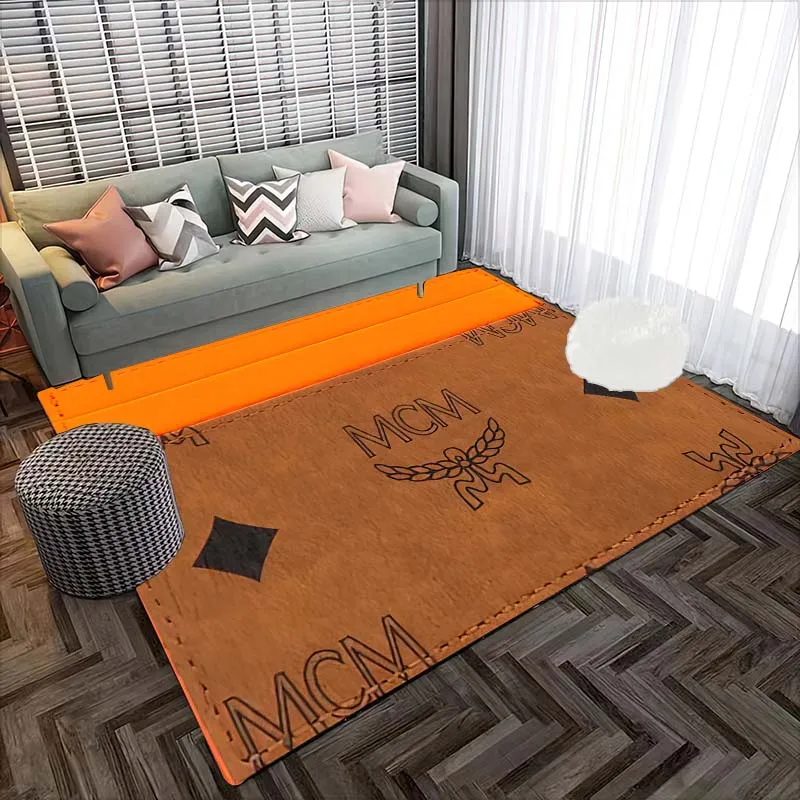 

Роскошные модные мягкие коврики MCM с логотипом модного бренда, коврик для йоги в гостиной, спальни, ванной, кухни, нескользящий коврик, большой ковер