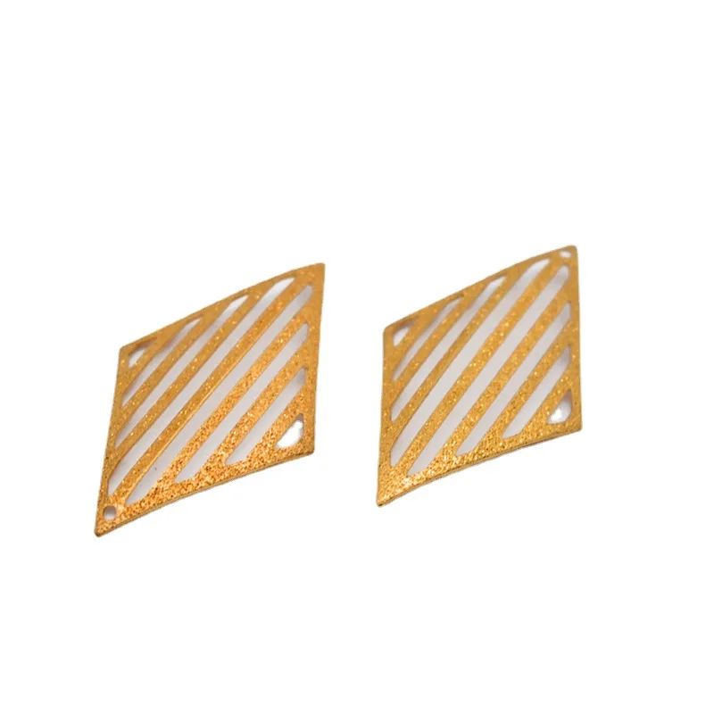 

10Pcs Raw Brass Texture Rhombus Arch Charms Geometric Cutout Pendant For DIY Jewelry Findings Making Hanging Earring Accessories
