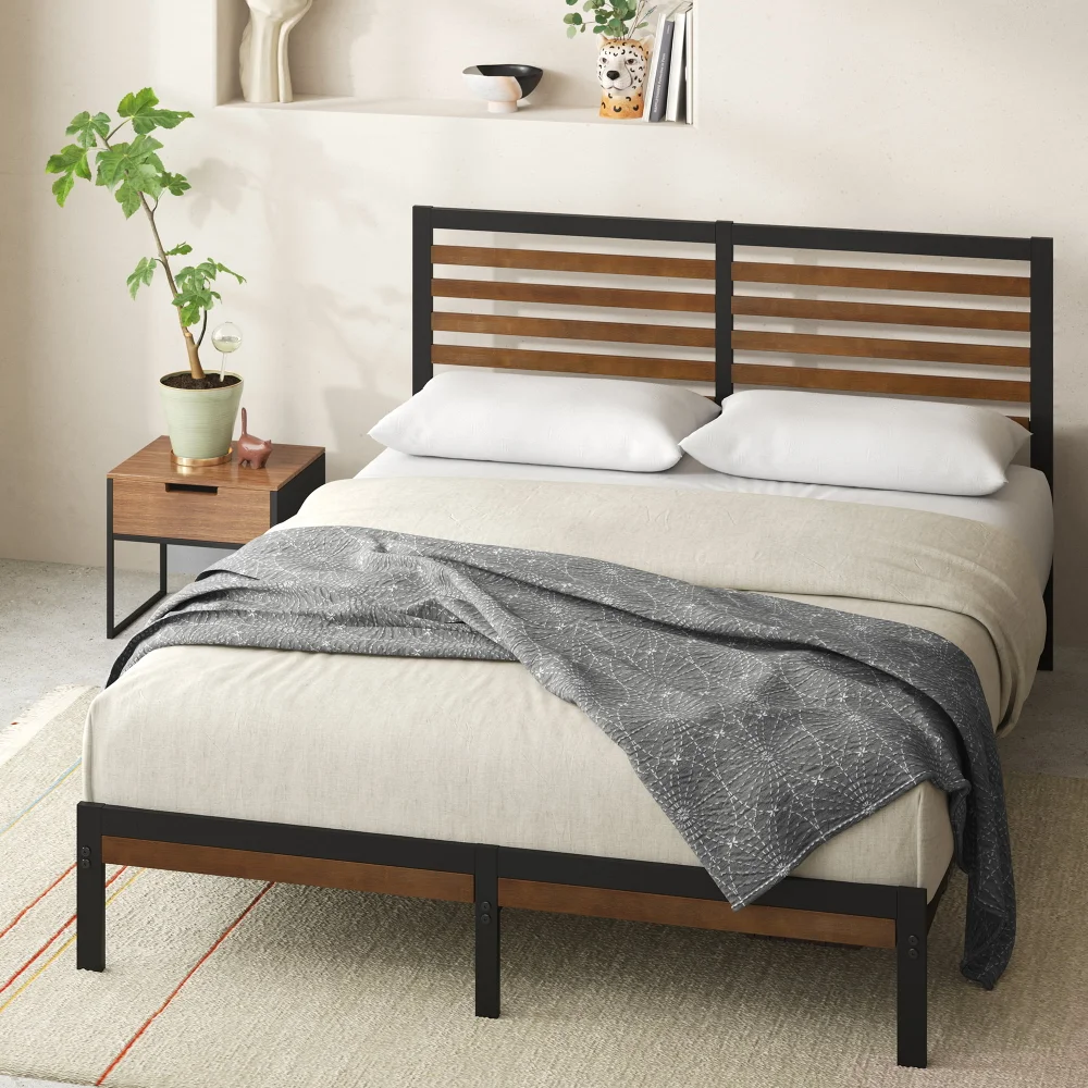 

Zinus 35” Kai Bamboo and Metal Platform Bed Frame, Queen